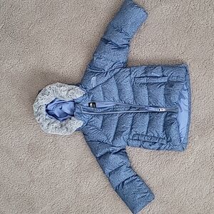 North Face Puffer Winter Toddler Coat Jacket 2T Neutral Denim Blue
